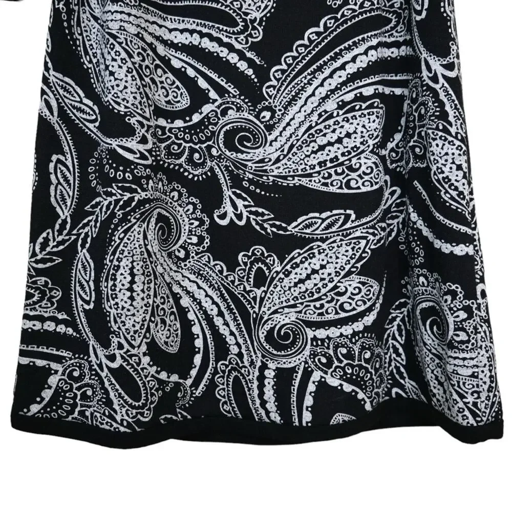 Sandra Darren Womens 8 A-Line Paisley Print Dress